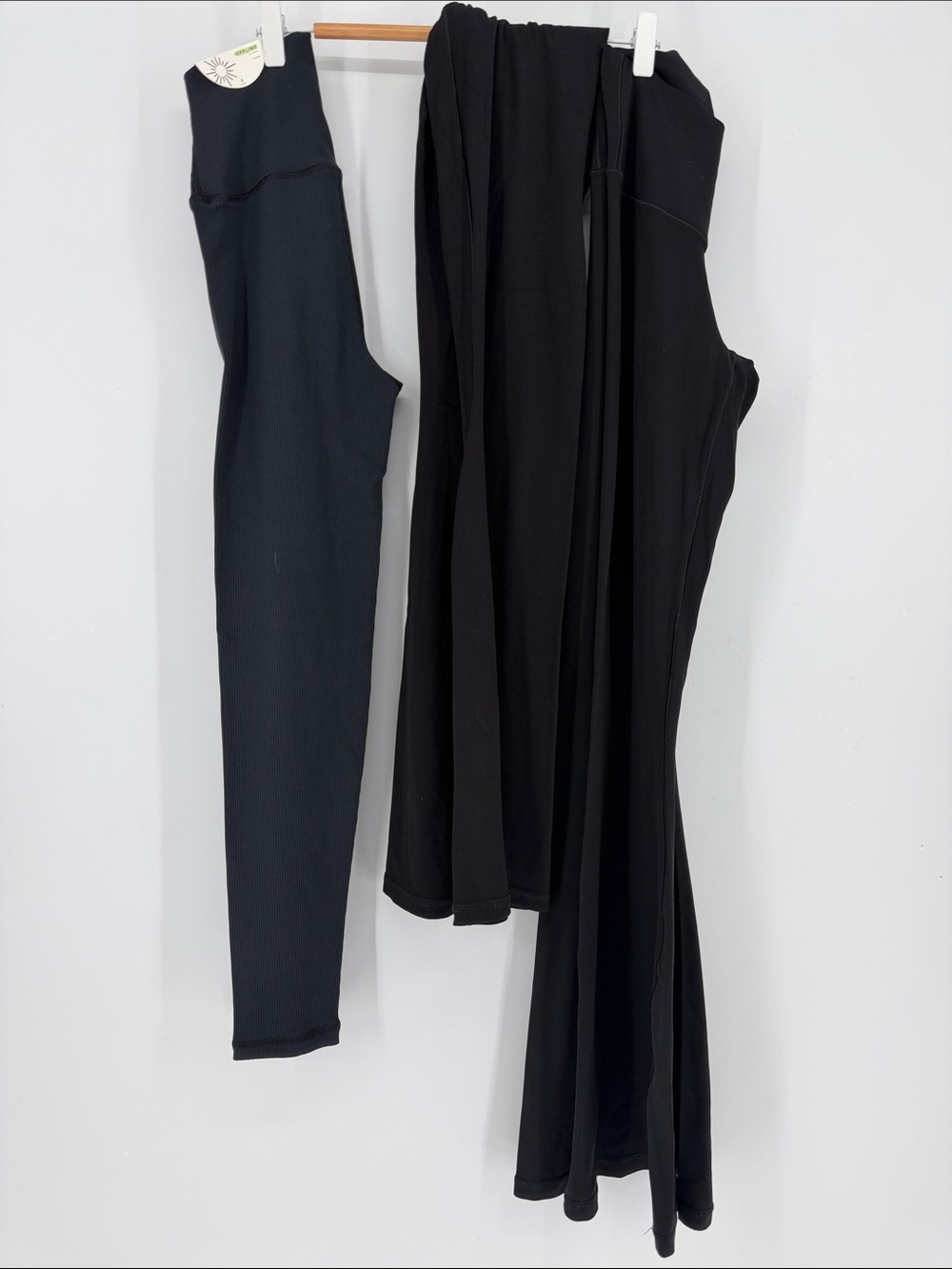 Aerie Black Leggings Bundle 3 Pair Ribbed Flare Crossover Waist NWT